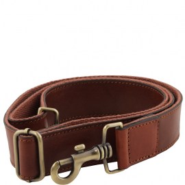 Brown leather shoulder strap