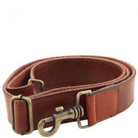 Cognac leather shoulder strap